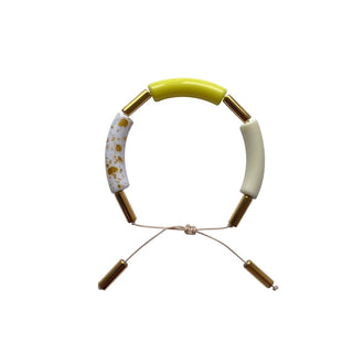 BRACELET TULUM - Blanc doré / jaune / blanc