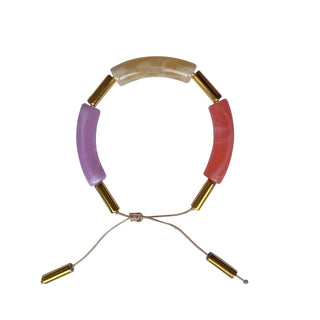 BRACELET TULUM - Parme / crème / rose